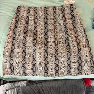 Altar'd State Black and Gray Snake Print Mini Skirt